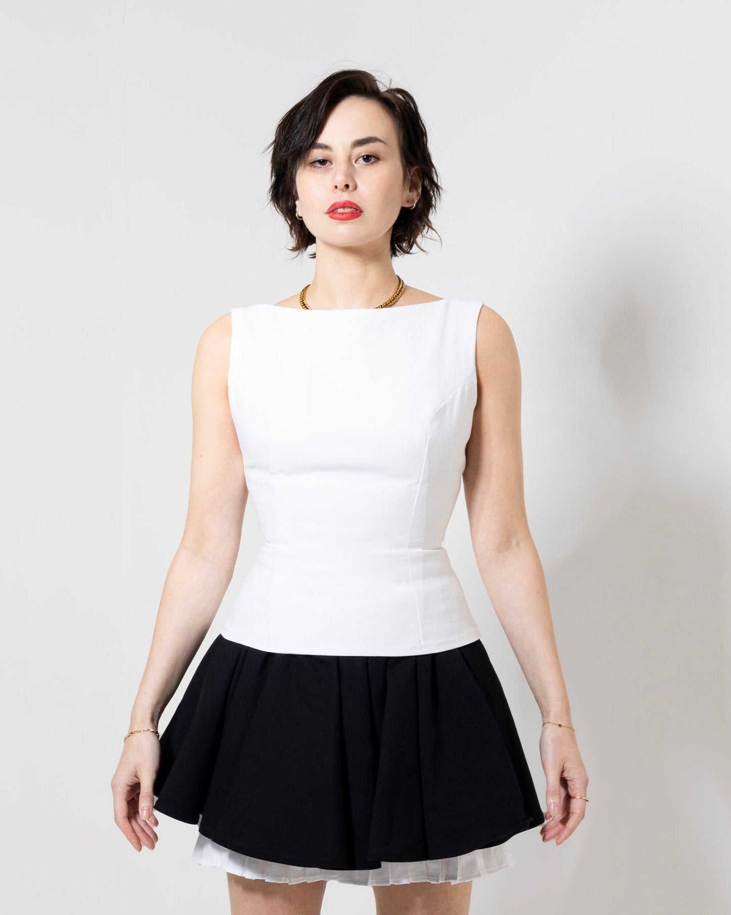 Lily Boat Neck Top White